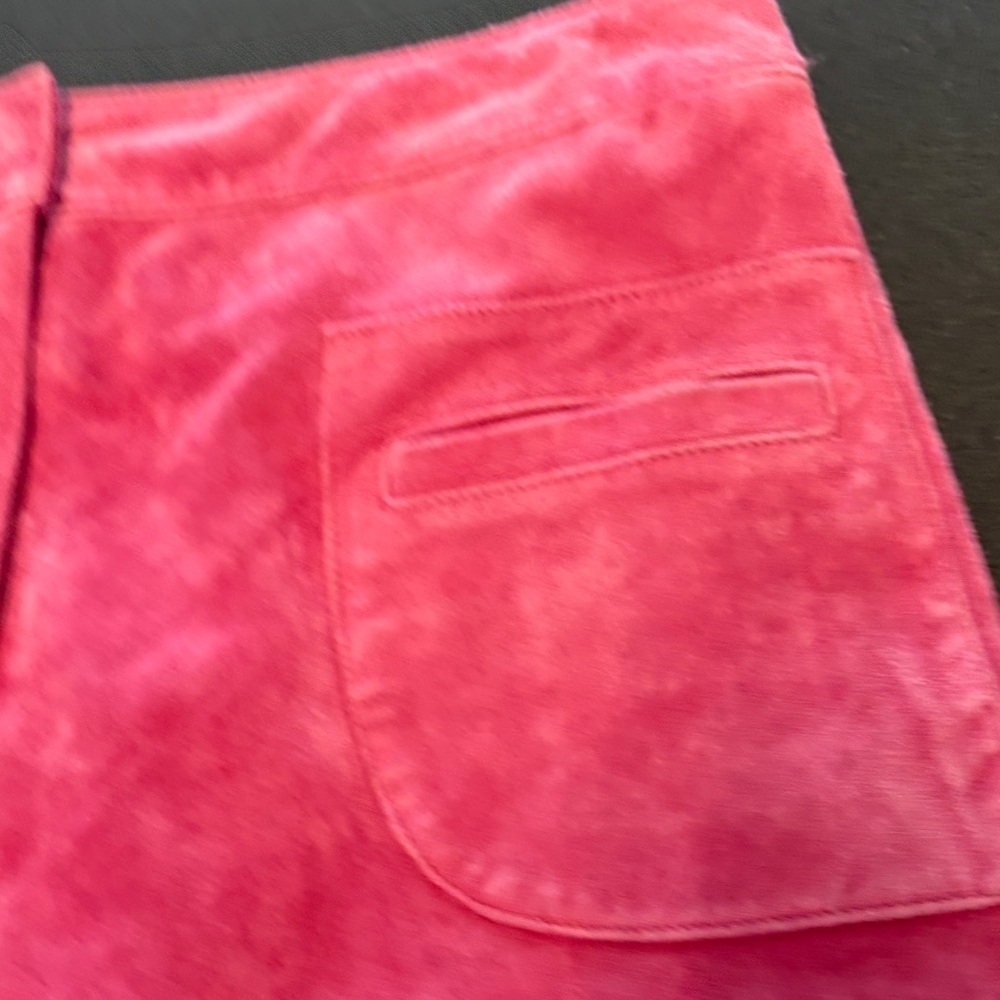 Lilly Pulitzer Hot Pink Suede A-Line skirt - Picture 5 of 11